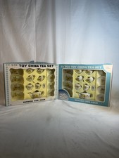 2 VINTAGE SUMMCO 16 PIECE SERVICE FOR 4 TOY CHINA TEA SETS FROM 1983 AND 1985
