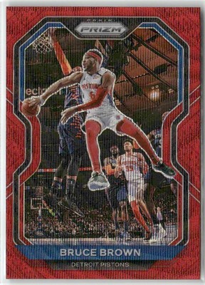 Bruce Brown 2020-21 Panini Prizm Ruby Wave Red Detroit Pistons #239