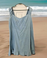 Gap NWT Denim Ruffle Mini Light Wash Summer Beach Pullover Dress Sz 2x