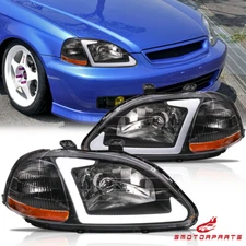 Pair LED DRL Headlights Lamps For 1996 1997 1998 Honda Civic EJ EK EM