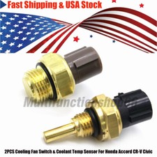 2X NEW Cooling Fan Switch Coolant Temp Sensor Set For Honda Accord CR-V Civic US