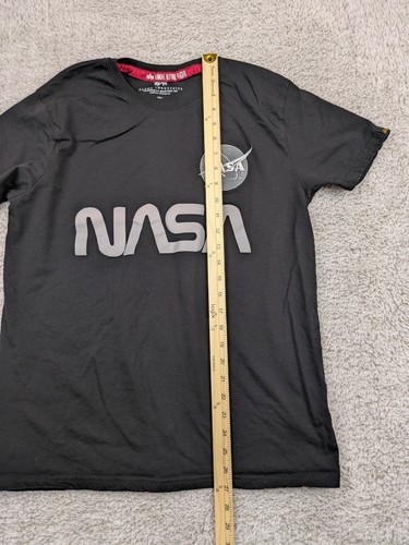 Alpha Industries NASA Herren T-Shirt schwarz Baumwolle Herren Größe L reflektierend - Bild 6 von 8