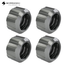 4 Pack BarrowCH Helm G1/4" Compression Fitting 16mm OD Rigid Tubing Black Nickel