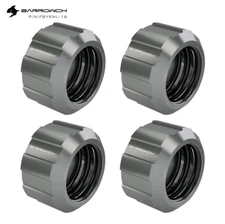 4 Pack BarrowCH Helm G1/4" Compression Fitting 16mm OD Rigid Tubing Black Nickel
