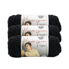 (3 Pack) Lion Brand Yarn 790-373 Homespun Yarn, Black
