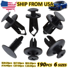 190PCS Car Fastener Push Pin Rivet Clip Bumper Fender For Honda Civic Accord CRV