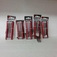 Lot of 5 Performance Tools 9 Piece SAE Fold-Up Hex Key Set New