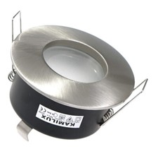 Ansprechende LED Bad-Einbauleuchte + 7W SMD LED & GU10 Fassung 230V, wasserfest