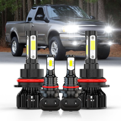 For 1999-2003 Ford F150 6000K Combo LED Headlight Hi-Low Beam + Fog Light Bulbs