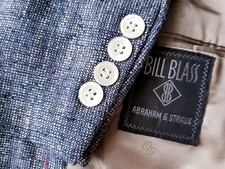 42R vintage bill blass wool Blue Multi Color Marle Sport Coat Blazer nubby Wool