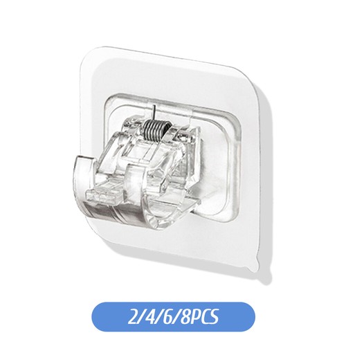 2-8PCS Self-Adhesive Curtain Rod Brackets No Drilling Hooks Holder Clip For Home - Picture 17 of 25