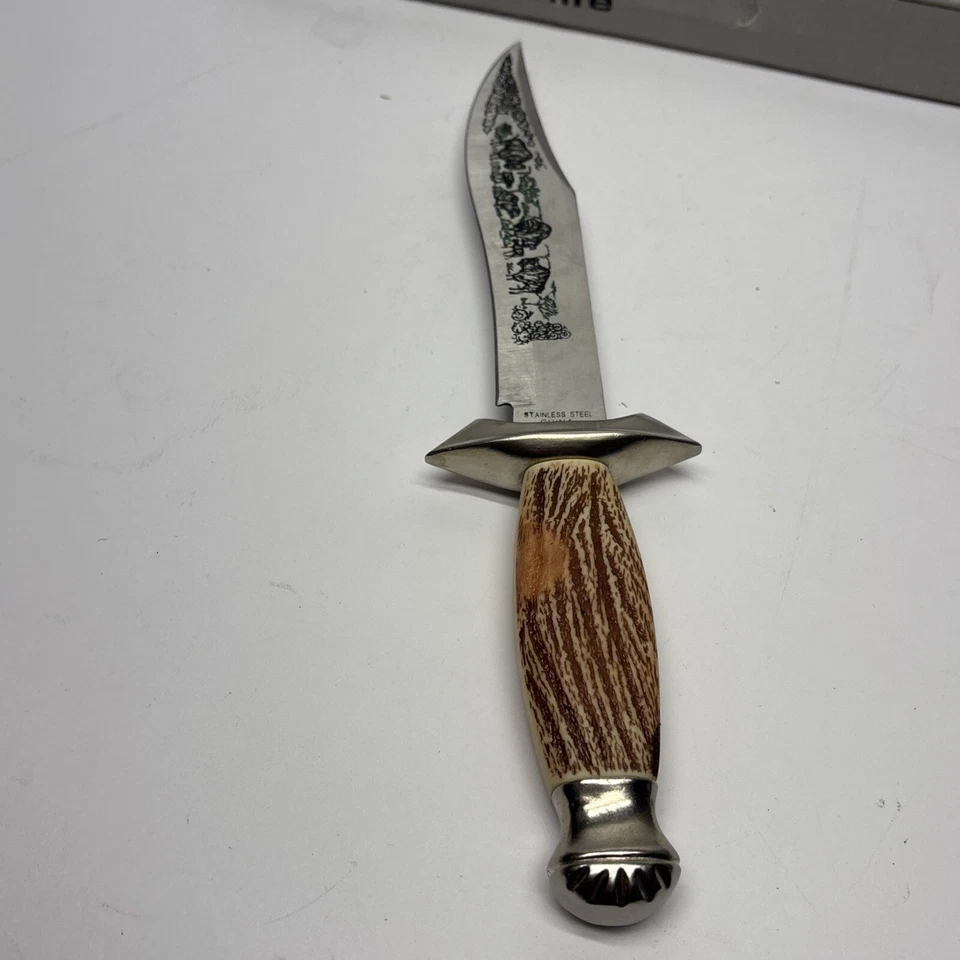 Винтажный охотничий нож Buffalo Skinner с фиксированным лезвием из нержавеющей стали с коробкой - Изображение 2 из 4