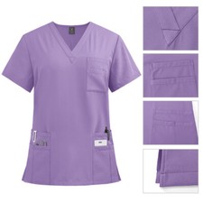 Wholesale NiaaHinn Unisex Medical Scrubs Sets - Custom Logo V-Neck Top