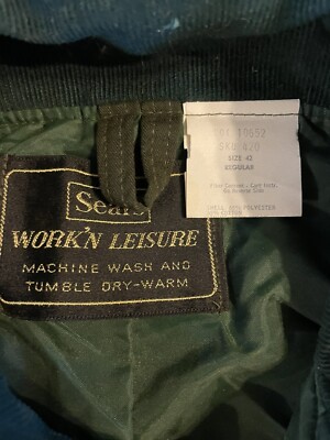 Sears WORK'N LEISURE ジャケット (専用) 古着 80s Sears Work'n Leisure ブランケット ライナー 濃紺