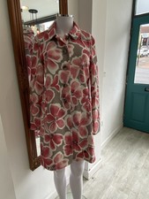 Taifun Floral Print Pink Textured Long Jacket Size 36 8-10