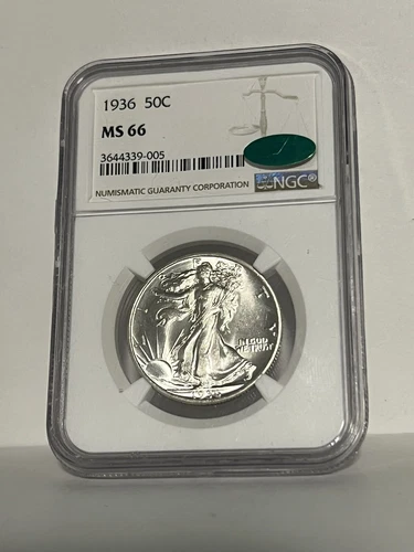 1936 Walking Liberty Half dollar Brilliant NGC MS66 Coin Mint