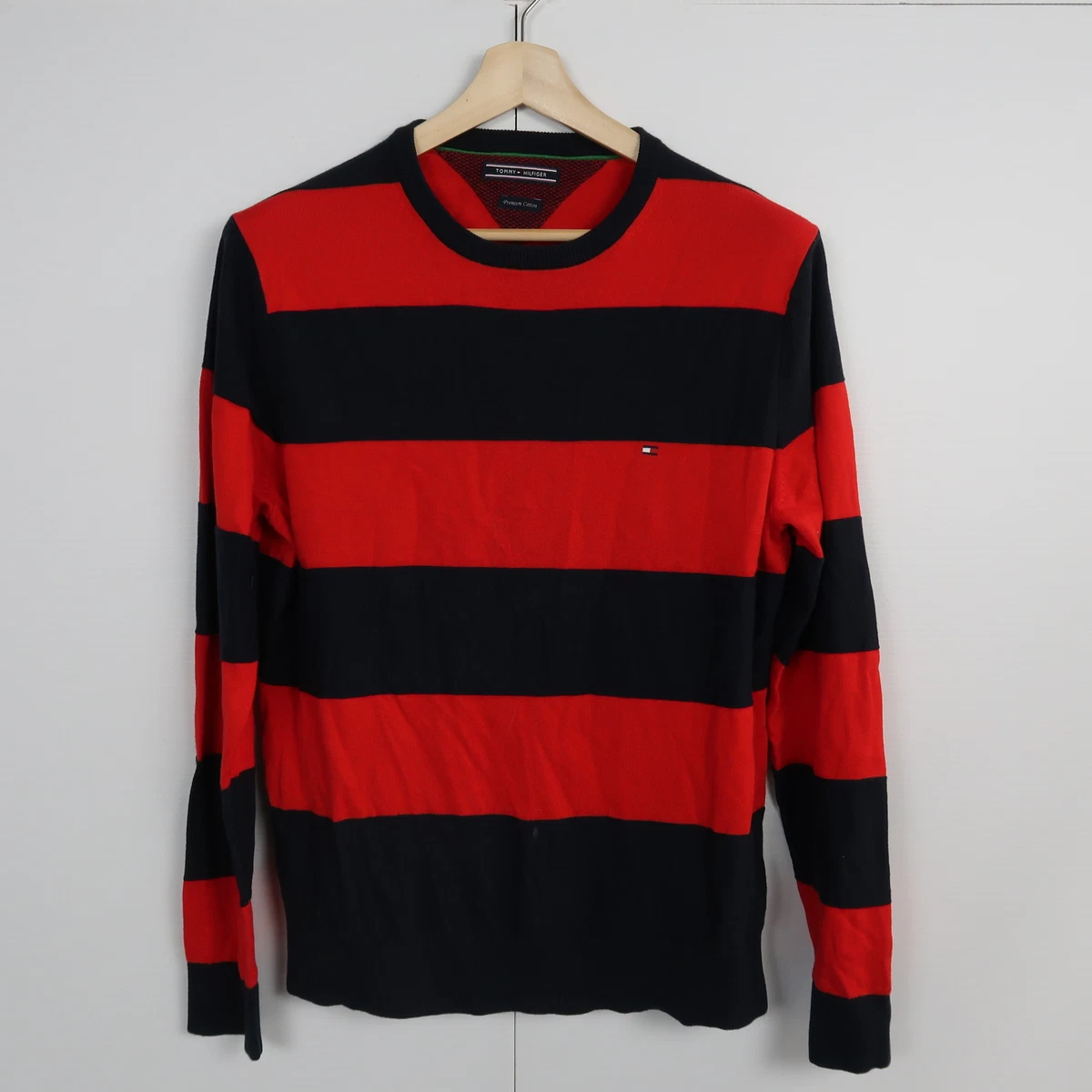 tommy hilfiger red and black sweater