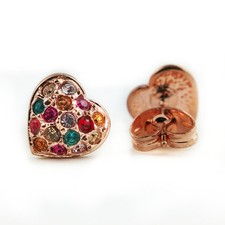 Fashion Jewelry - 18k Rose Gold Plated Heart Stud Earrings FE437 