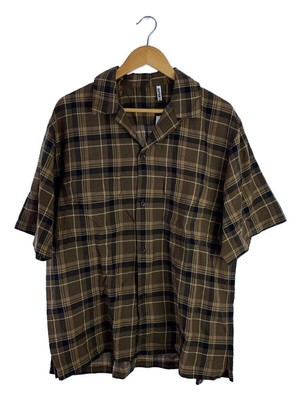 KAPTAIN SUNSHINE SHORT SLEEVE OPEN COLLAR SHIRT 40 RAYON Brown 
