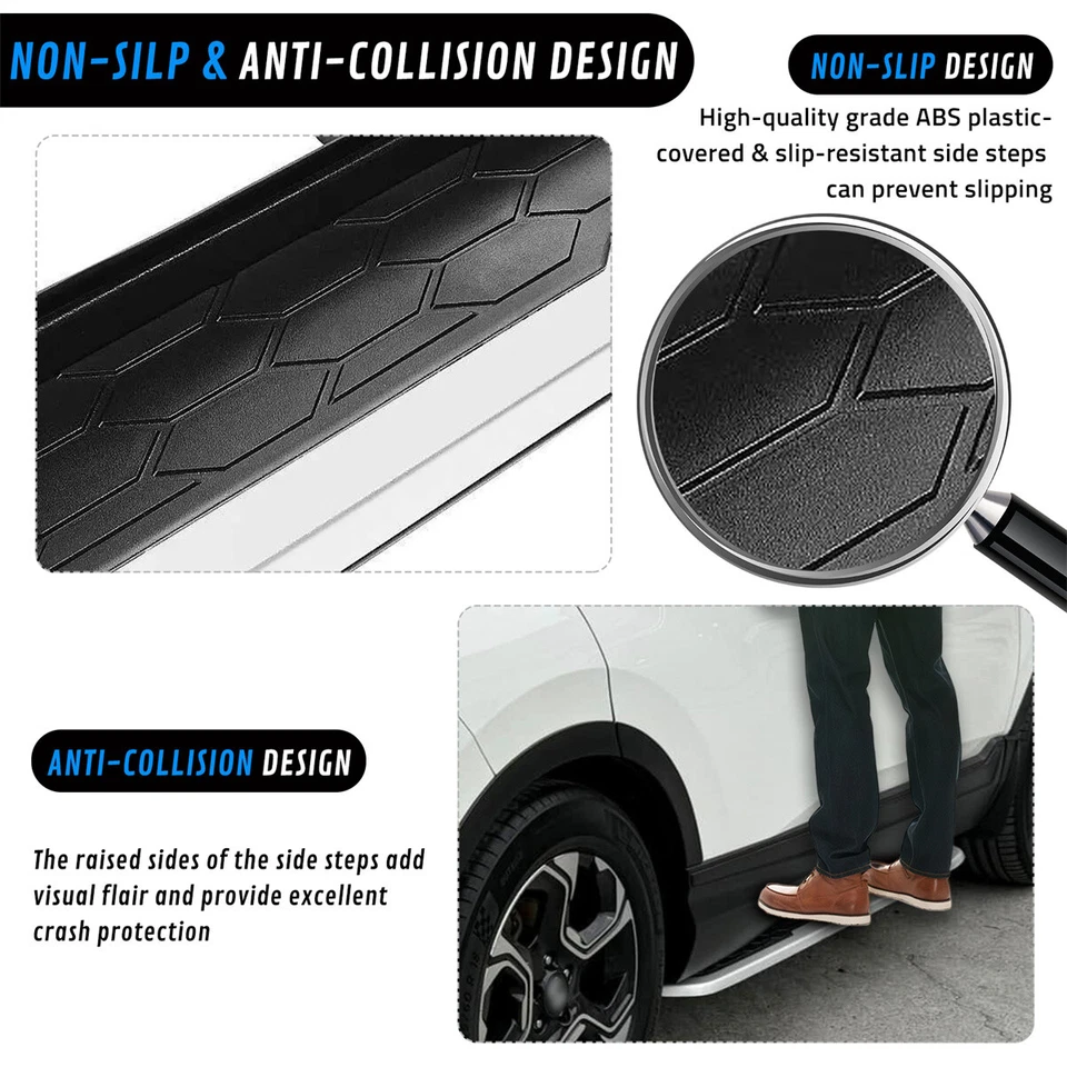 Fits 2017-2022 Honda CR-V CRV Running Boards Side Step Nerf Bars Aluminum Silver - Image 4 of 4