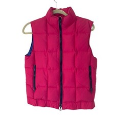 Cb Sports Puffer Vest Jacket Womens Size Medium Pink Down Two Way Zipper Pockets