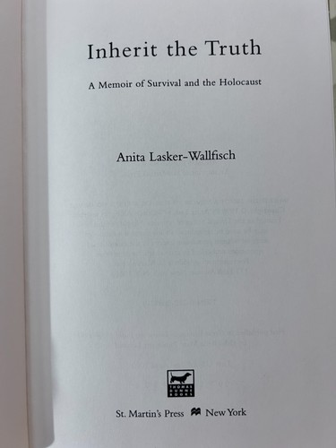 Limor Regev, The Boy From Block 66; Anita Lasker Waltfish, Inherit the Truth - Picture 15 of 22