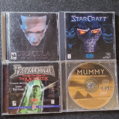 Vtg Starcraft Dracula Frankenstein Mummy PC Game Lot 4 Windows Mac
