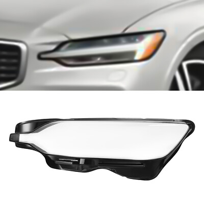 Left Side for Volvo S60 2019-2024 Clear Headlight Lens Headlamp Glass Cover 1Pcs