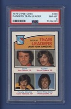 1976-77 OPC #390 RANGERS TEAM LEADERS PSA 8 NM-MT New York *HALL OF FAMER*