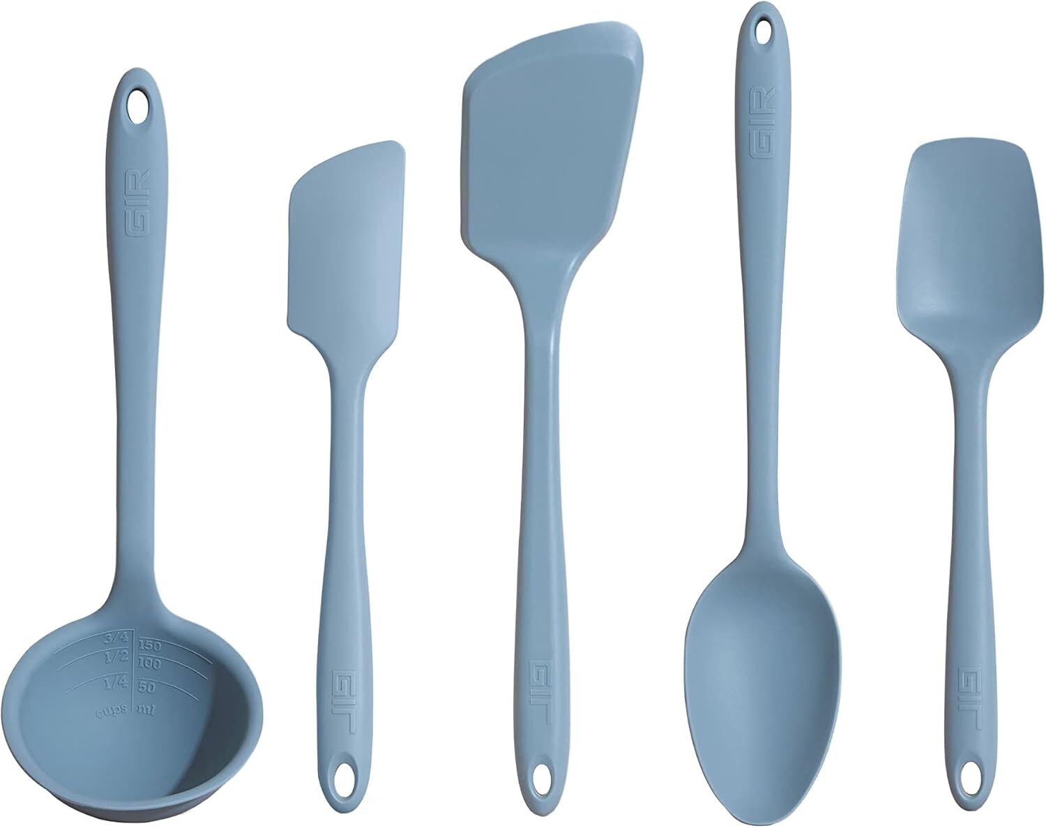 Get It Right - 5 Piece Silicone Utensil Set - Ladle, Spatula, Flip, Spoon