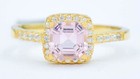 GENUINE 0.93 Ct MORGANITE & W/SAPPHIRE RING  14k YELLOW GOLD PLATED (.925) - NWT — photo 2