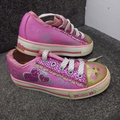 Skechers Girls Bella Ballerina Spin Shoes Pink Lace UK Size 11