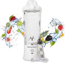 Kitchen Guru Personal Blender Smoothie Juice Mixer Portable Bottle 600ML White