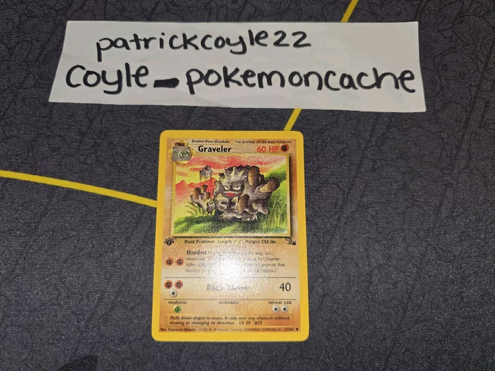 Graveler 1st Edition Uncommon Fossil 37/62 NM