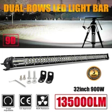 32" Dual Row LED Work Light Bar 900W Flood Spot Combo Offroad Driving Lamp