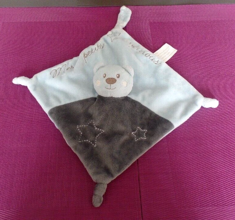 S2P doudou plat ours bleu gris mes petits copinous KIMBALOO LA