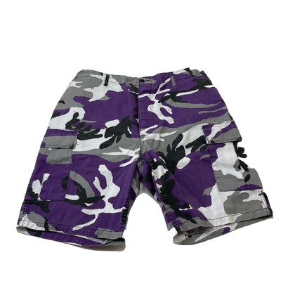 mens purple cargo shorts