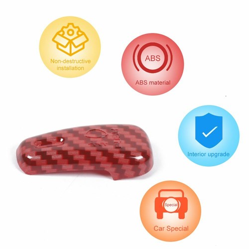 For Dodge Challenger 2015+/Charger2010+,Red Carbon Headlight Switch Control Trim - Foto 7 di 9