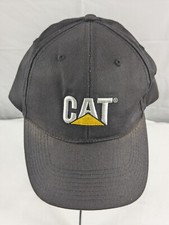Vintage Trucker Hat Cat Caterpillar Strapback Cap Norscot USA Black Embroidered