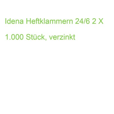 Idena Heftklammern für 24/6 verzinkt 2x1000 Stück (4002372120917)