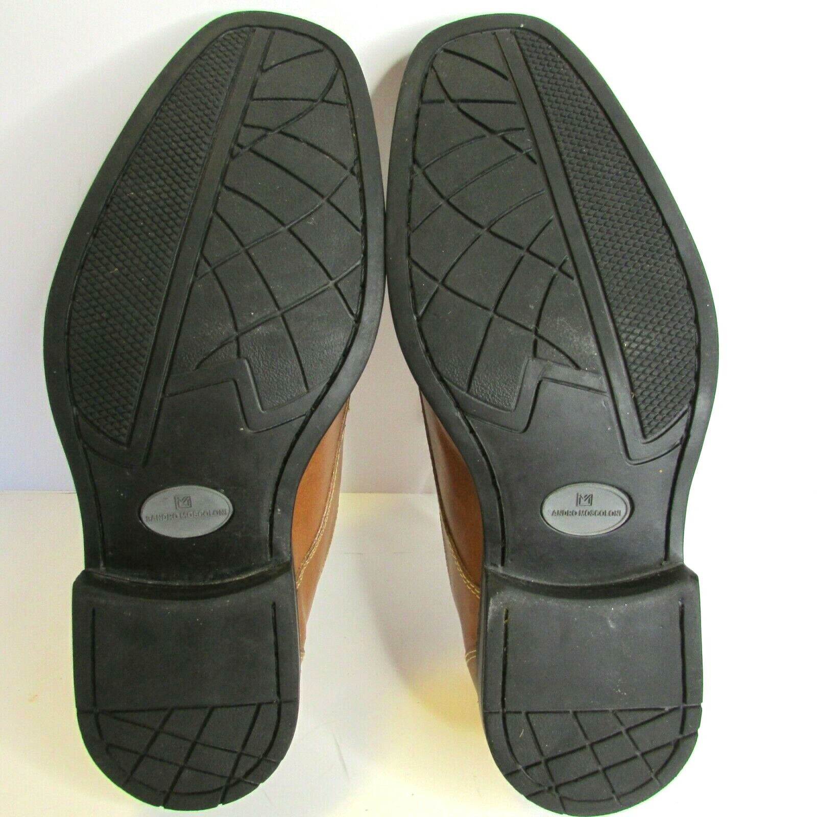 SAOLA Sandro Moscoloni scarpe uomo taglia 8EEE punta a cappuccio derby Oxford pelle marrone