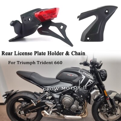 Rear Fender License Plate Holder &Chain Cover For Triumph Trident 660  2021-2025
