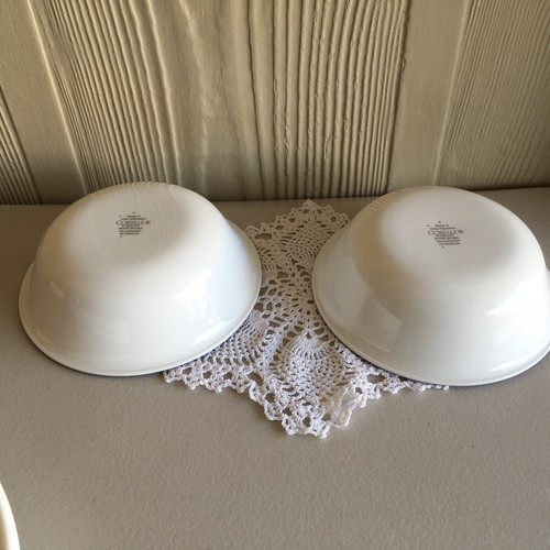 2 x Corelle Cereal/Soup Bowls. White with Dark Blue Rim.NEW - Picture 4 of 6