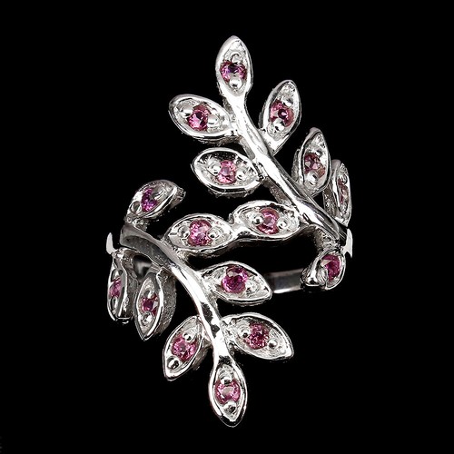 Gemma Naturale Di Granato Con Gemelli In Argento Sterling 925 #2196