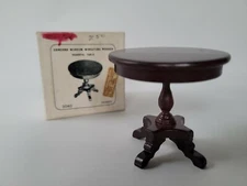Concord Museum Miniature Wooden Pedestal Table #3040 1/12 Vintage Dollhouse 
