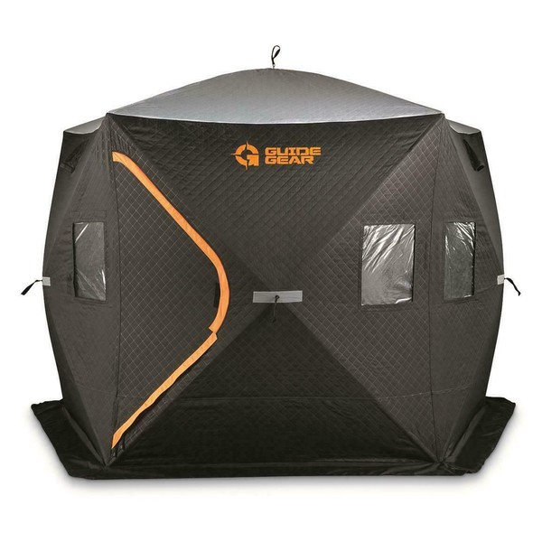 Guide Gear 5 Hub Fully Insulated Ice Fishing Shelter Cold Weather Tent