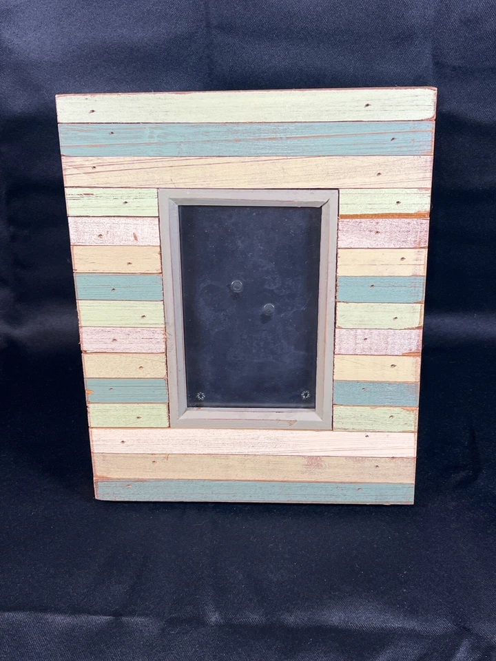 Rustic Colorful Wooden Picture Frames - Natural Solid Wood with Thick Borders - Image 2 of 4