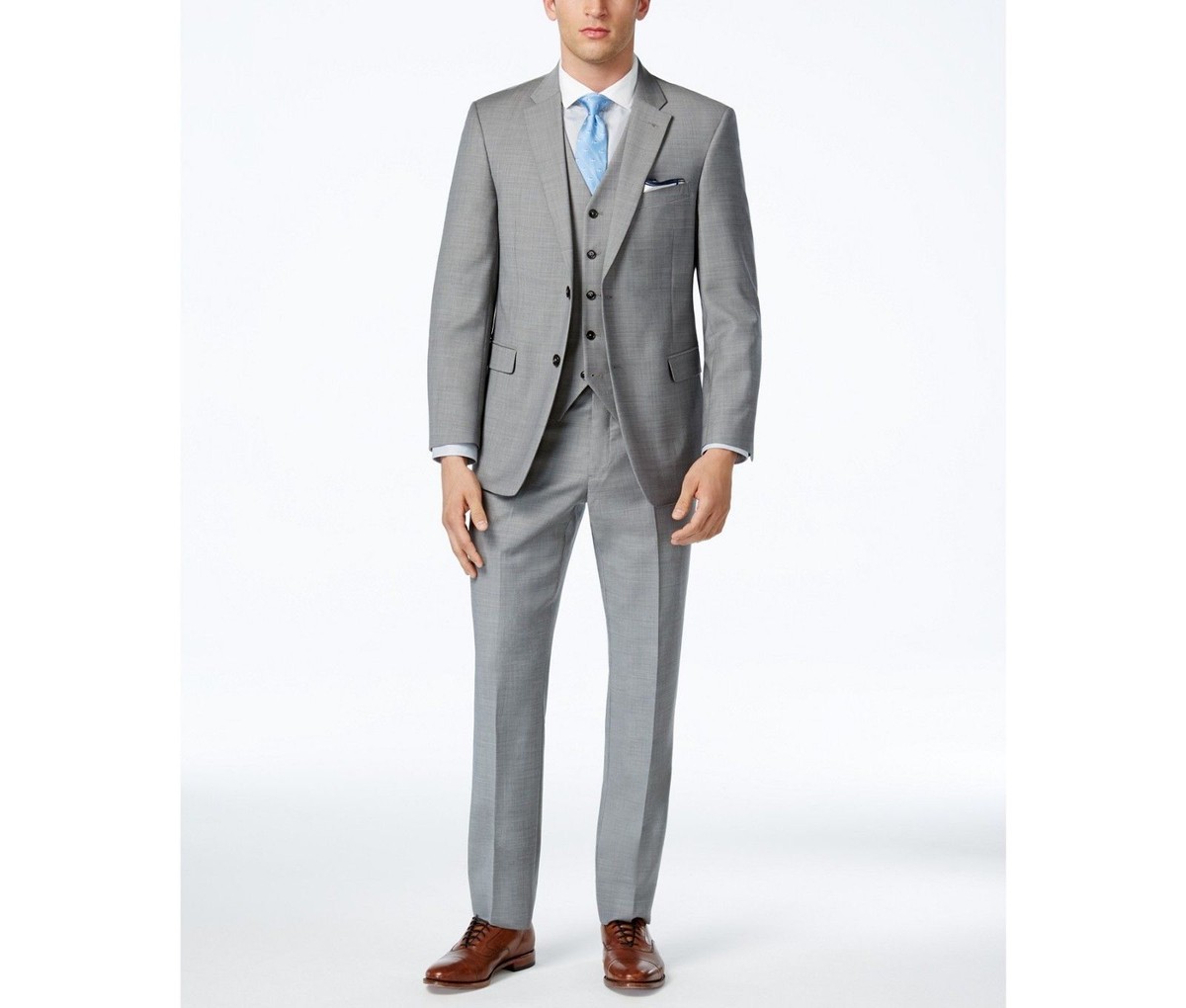 $800 Tommy Hilfiger men Gray Classic-Fit Piece Blazer Jacket