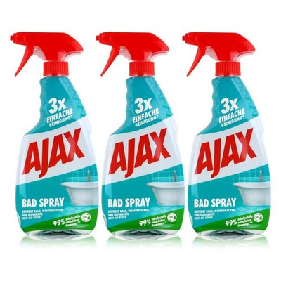Ajax Bad Spray Badreiniger 500ml - Entfernt Kalk & Seifenreste (3er Pack)