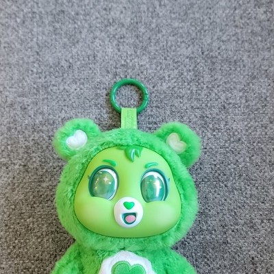 Basic Fun Care Bears Green Mini Plush Bear Keychain Clip Ring 2026